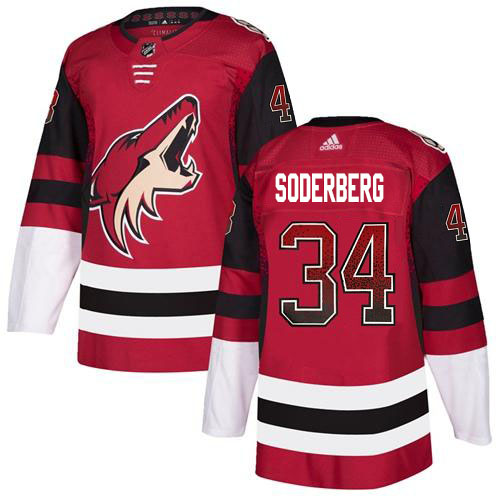 Adidas Coyotes #34 Carl Soderberg Maroon Home Authentic Drift Fashion Stitched NHL Jersey